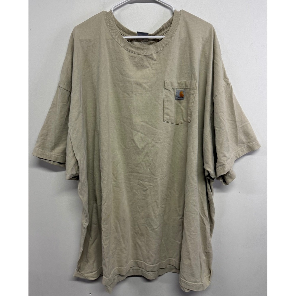 Carhartt K87-SND Mens 4XL Sand Beige Short Sleeve Pocket T-Shirt Heavy Cotton